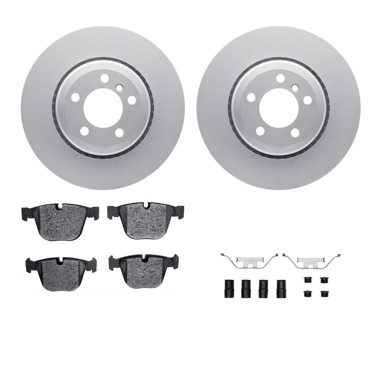 4312-31044 Geospec Brake Rotors with 3000-Series Ceramic Brake Pads & Hardware, 2002-2005 BMW, Position: Rear