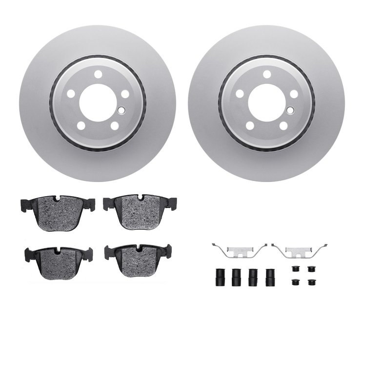 4312-31046 Geospec Brake Rotors with 3000-Series Ceramic Brake Pads & Hardware, 2005-2008 BMW, Position: Rear