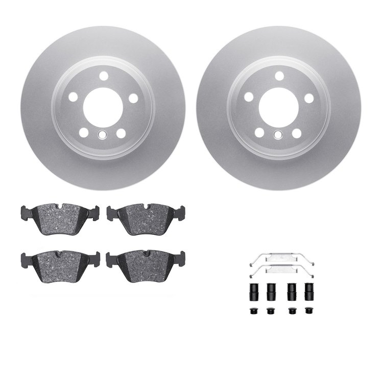 4312-31052 Geospec Brake Rotors with 3000-Series Ceramic Brake Pads & Hardware, 2004-2010 BMW, Position: Front