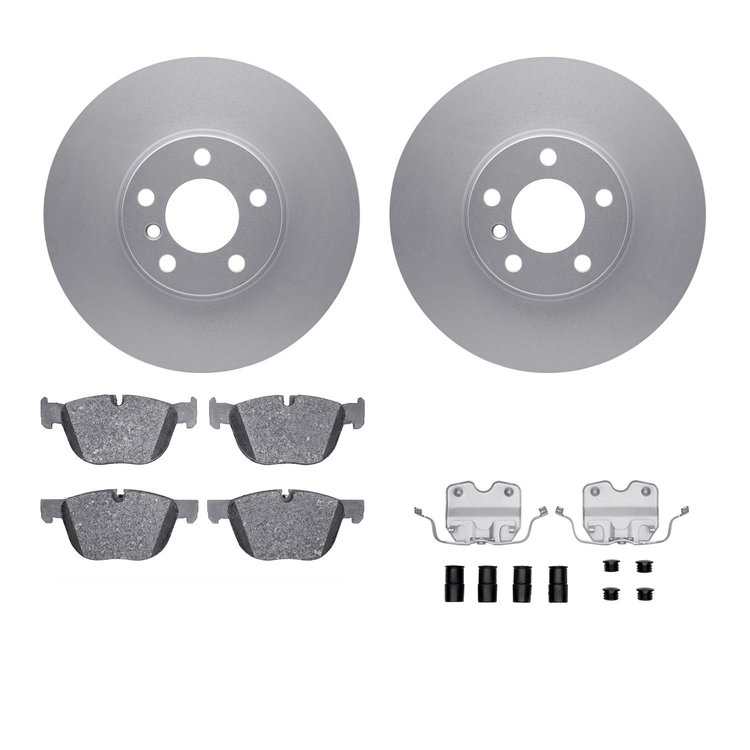 4312-31065 Geospec Brake Rotors with 3000-Series Ceramic Brake Pads & Hardware, 2007-2019 BMW, Position: Front