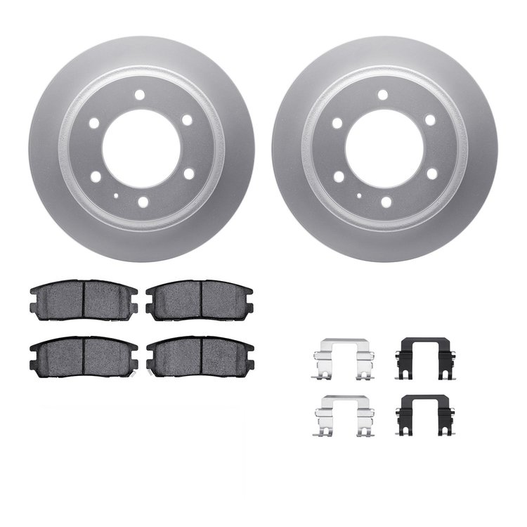 4312-37004 Geospec Brake Rotors with 3000-Series Ceramic Brake Pads & Hardware, 1992-2004 Multiple Makes/Models, Position: Rear
