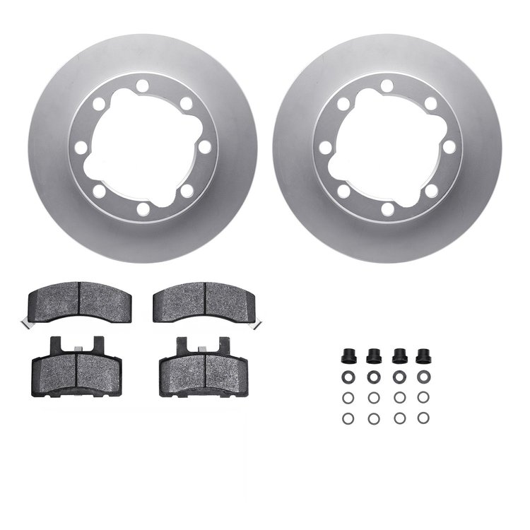 4312-40006 Geospec Brake Rotors with 3000-Series Ceramic Brake Pads & Hardware, 1988-2000 Multiple Makes/Models, Position: Front