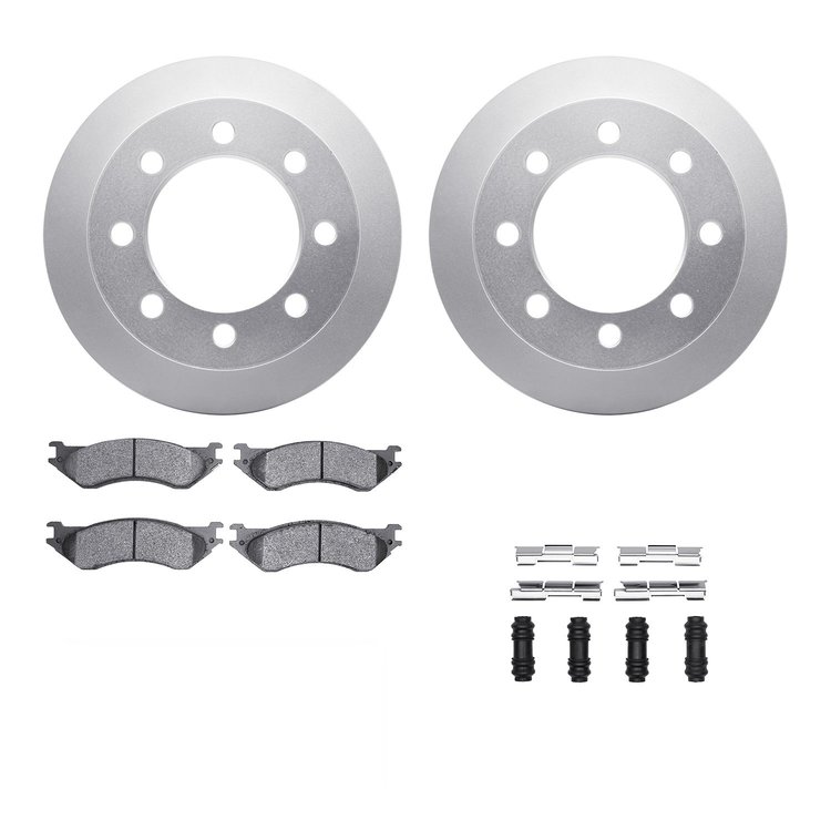 4312-40016 Geospec Brake Rotors with 3000-Series Ceramic Brake Pads & Hardware, 2000-2002 Mopar, Position: Rear