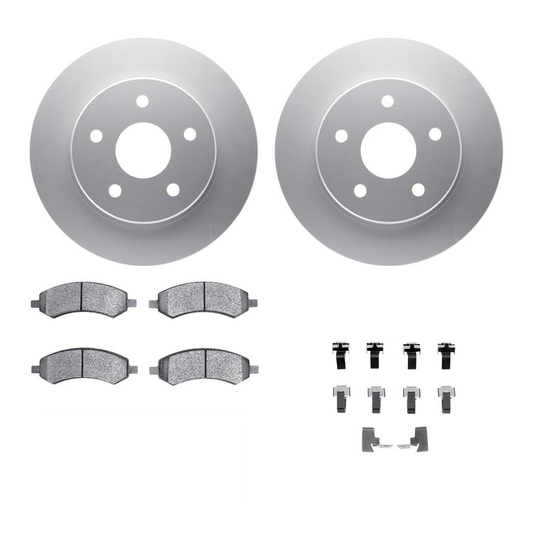 4312-40035 Geospec Brake Rotors with 3000-Series Ceramic Brake Pads & Hardware, 2006-2018 Mopar, Position: Front