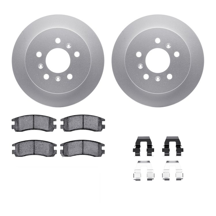 4312-45004 Geospec Brake Rotors with 3000-Series Ceramic Brake Pads & Hardware, 2006-2010 GM, Position: Rear