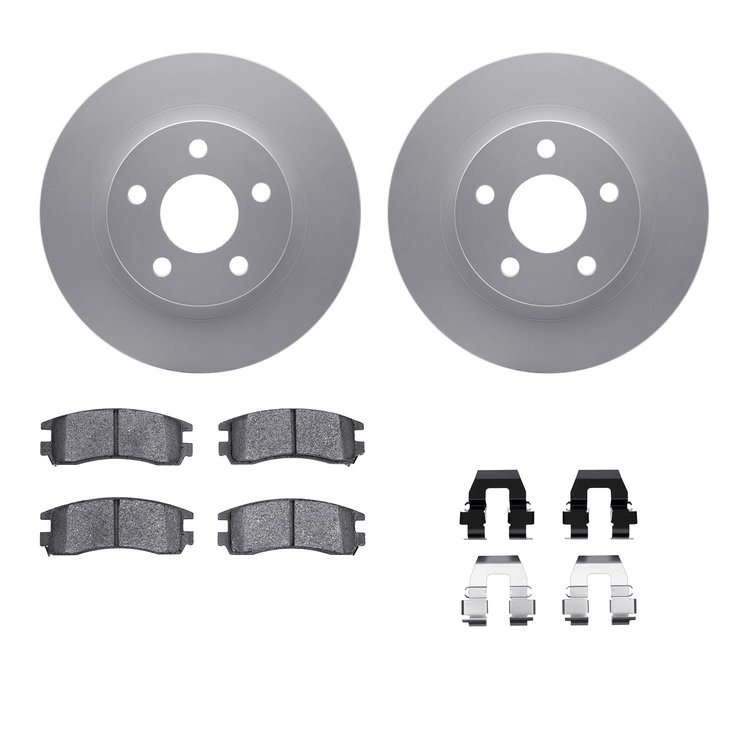 4312-45006 Geospec Brake Rotors with 3000-Series Ceramic Brake Pads & Hardware, 2000-2005 GM, Position: Rear