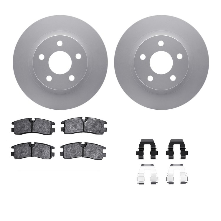 4312-45009 Geospec Brake Rotors with 3000-Series Ceramic Brake Pads & Hardware, 1998-2003 GM, Position: Rear