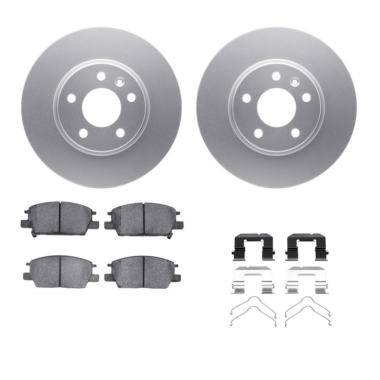 4312-45025 Geospec Brake Rotors with 3000-Series Ceramic Brake Pads & Hardware, 2016-2020 GM, Position: Front