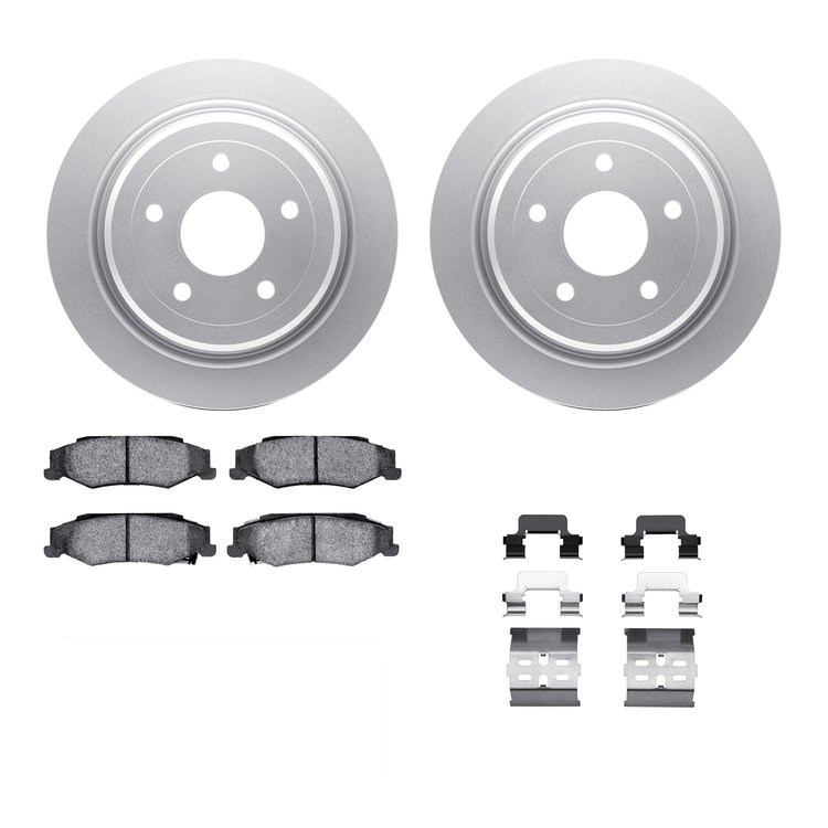 4312-46008 Geospec Brake Rotors with 3000-Series Ceramic Brake Pads & Hardware, 1997-2013 GM, Position: Rear