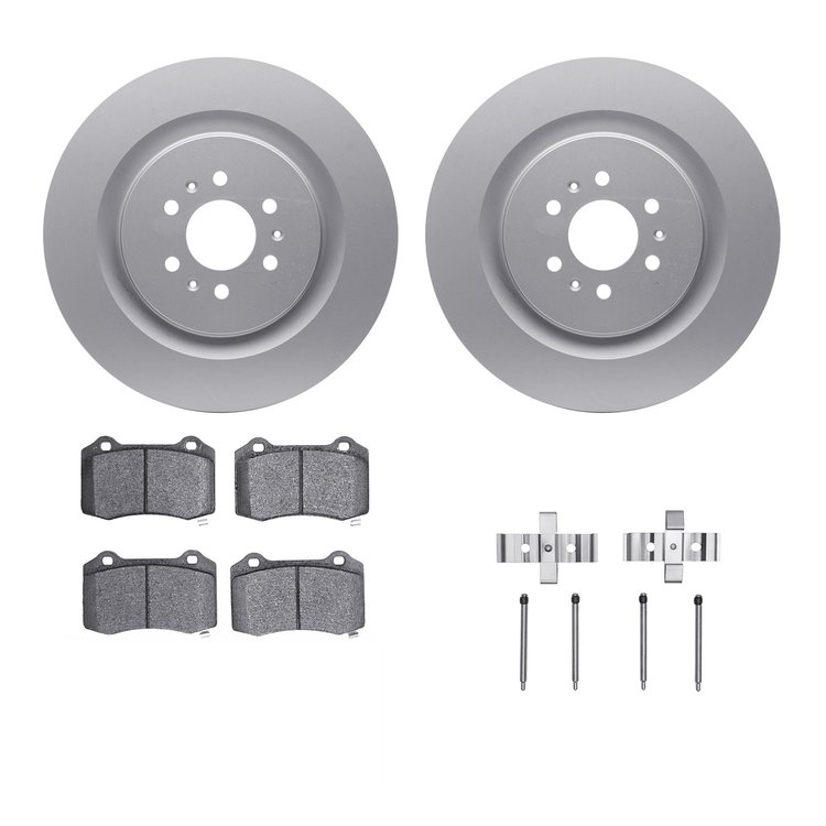 4312-46026 Geospec Brake Rotors with 3000-Series Ceramic Brake Pads & Hardware, 2004-2011 GM, Position: Rear