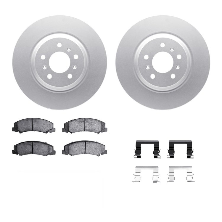 4312-46028 Geospec Brake Rotors with 3000-Series Ceramic Brake Pads & Hardware, 2006-2016 GM, Position: Front