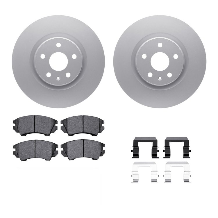 4312-46035 Geospec Brake Rotors with 3000-Series Ceramic Brake Pads & Hardware, 2011-2017 GM, Position: Front