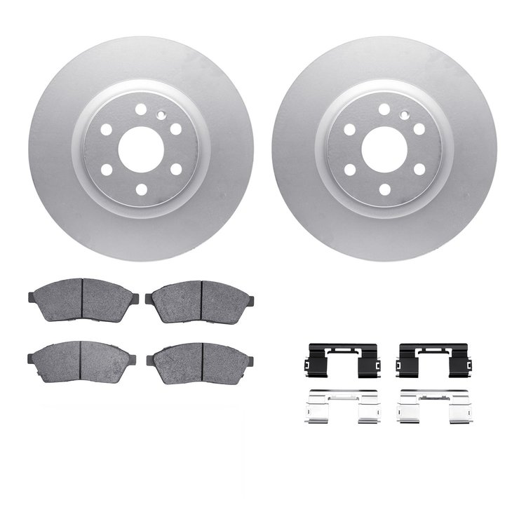 4312-46038 Geospec Brake Rotors with 3000-Series Ceramic Brake Pads & Hardware, 2010-2016 GM, Position: Front