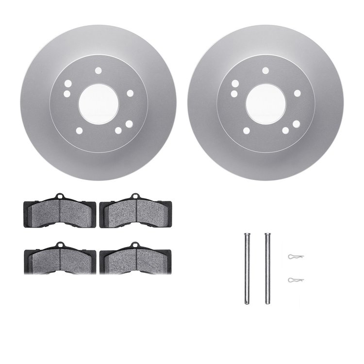 4312-47002 Geospec Brake Rotors with 3000-Series Ceramic Brake Pads & Hardware, 1963-1982 GM, Position: Rear, Front