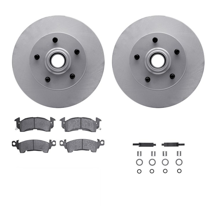 4312-47004 Geospec Brake Rotors with 3000-Series Ceramic Brake Pads & Hardware, 1969-1974 GM, Position: Front