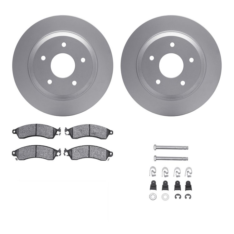 4312-47009 Geospec Brake Rotors with 3000-Series Ceramic Brake Pads & Hardware, 1988-1994 GM, Position: Front