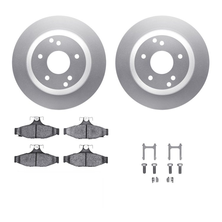 4312-47011 Geospec Brake Rotors with 3000-Series Ceramic Brake Pads & Hardware, 1988-1996 GM, Position: Rear