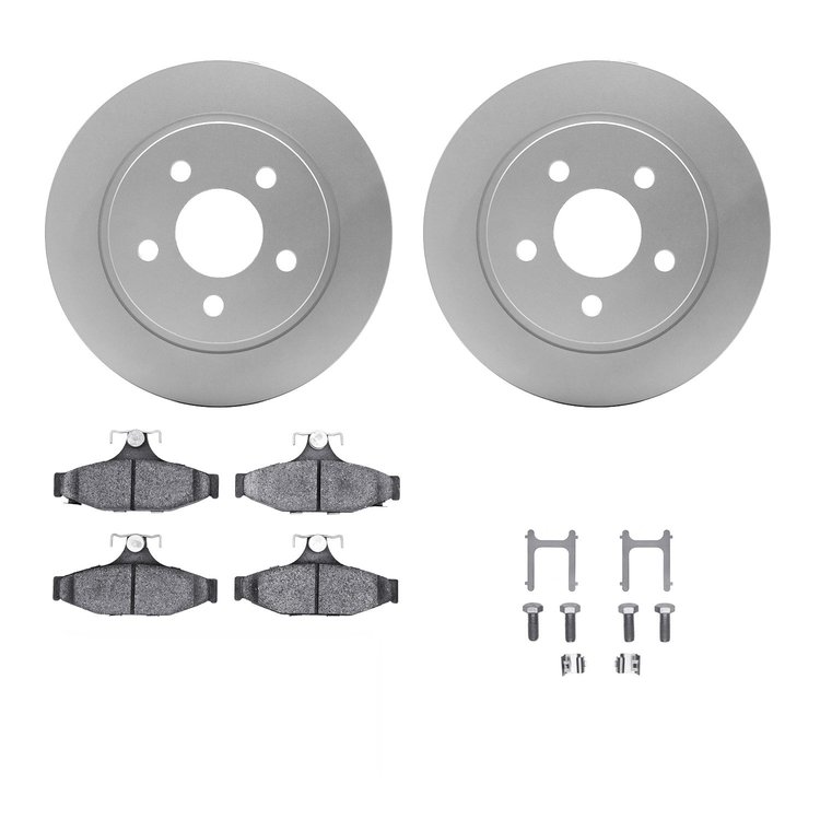 4312-47012 Geospec Brake Rotors with 3000-Series Ceramic Brake Pads & Hardware, 1993-1997 GM, Position: Rear