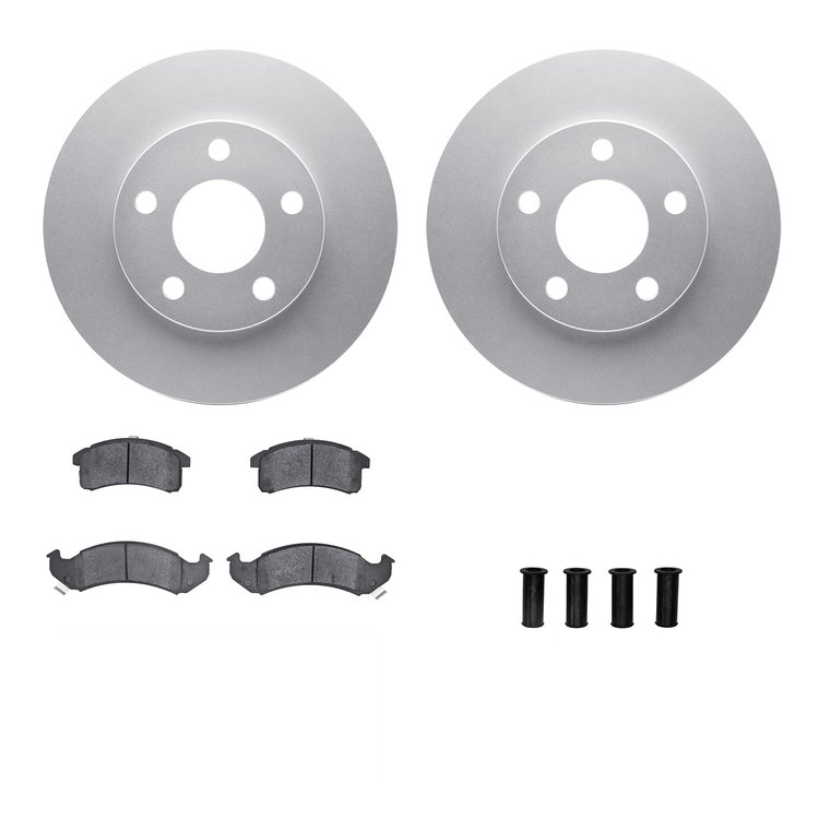 4312-47013 Geospec Brake Rotors with 3000-Series Ceramic Brake Pads & Hardware, 1991-1993 GM, Position: Front