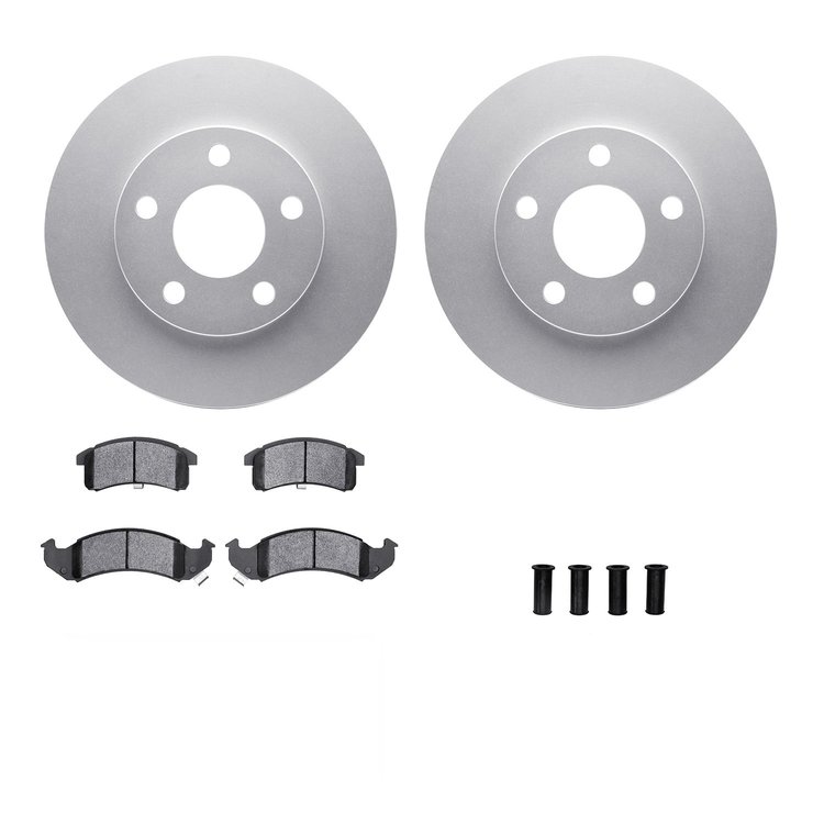 4312-47015 Geospec Brake Rotors with 3000-Series Ceramic Brake Pads & Hardware, 1994-1997 GM, Position: Front
