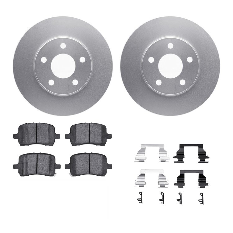 4312-47024 Geospec Brake Rotors with 3000-Series Ceramic Brake Pads & Hardware, 2004-2008 GM, Position: Front