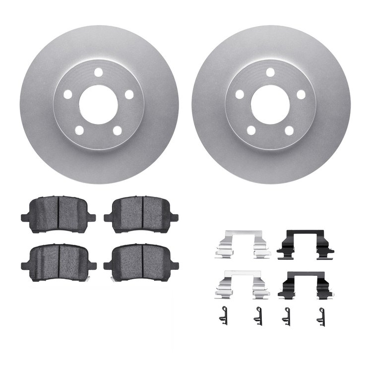 4312-47025 Geospec Brake Rotors with 3000-Series Ceramic Brake Pads & Hardware, 2006-2011 GM, Position: Front