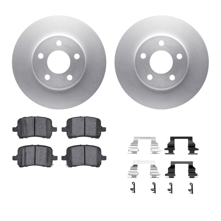 4312-47026 Geospec Brake Rotors with 3000-Series Ceramic Brake Pads & Hardware, 2008-2008 GM, Position: Front