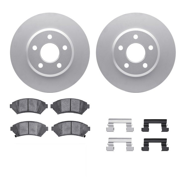 4312-47028 Geospec Brake Rotors with 3000-Series Ceramic Brake Pads & Hardware, 2005-2005 GM, Position: Front