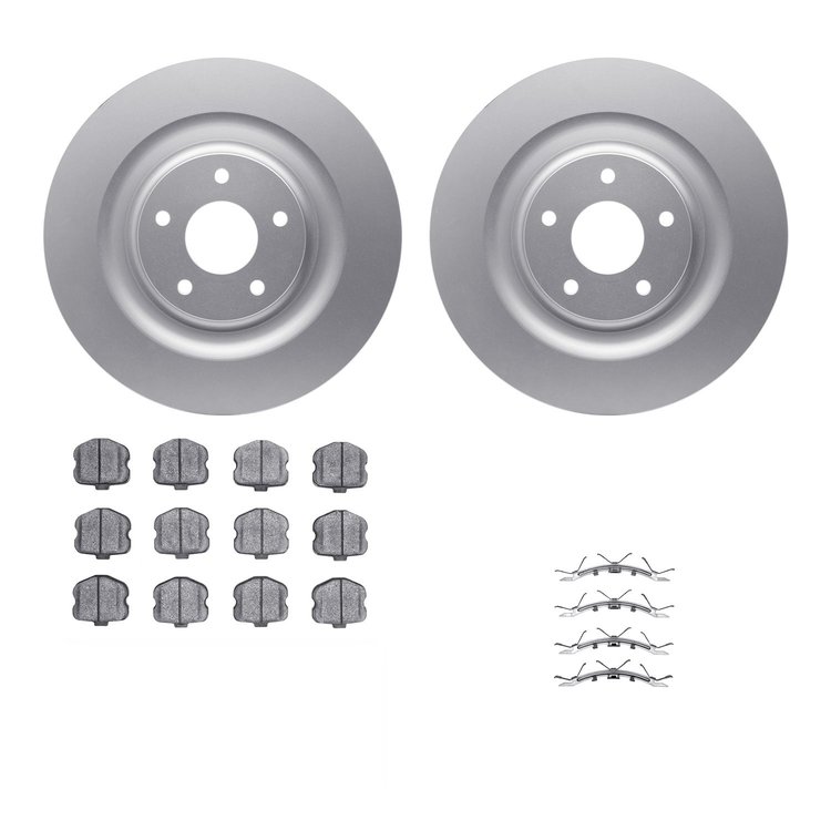 4312-47031 Geospec Brake Rotors with 3000-Series Ceramic Brake Pads & Hardware, 2006-2013 GM, Position: Front