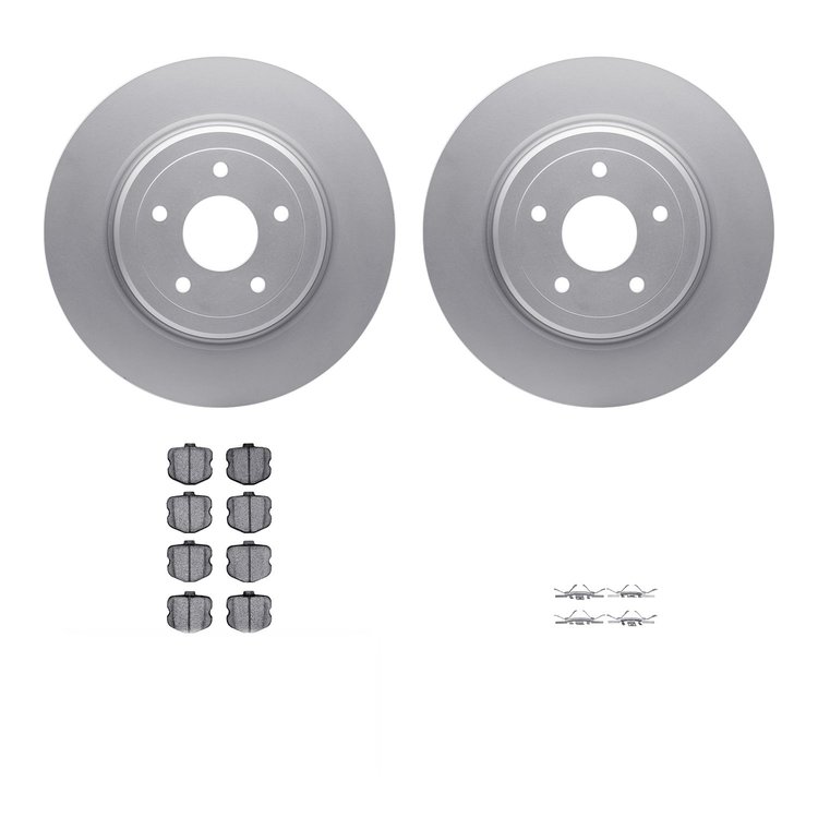 4312-47032 Geospec Brake Rotors with 3000-Series Ceramic Brake Pads & Hardware, 2006-2013 GM, Position: Rear