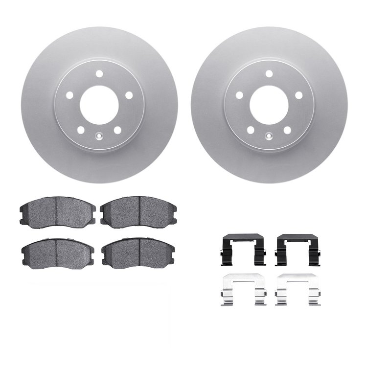 4312-47033 Geospec Brake Rotors with 3000-Series Ceramic Brake Pads & Hardware, 2007-2015 GM, Position: Front