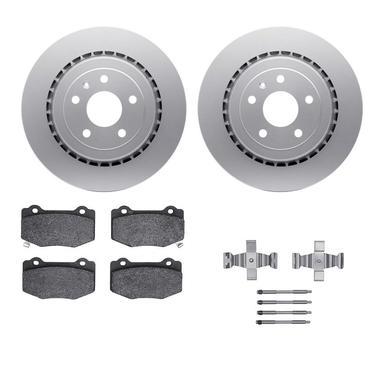 4312-47040 Geospec Brake Rotors with 3000-Series Ceramic Brake Pads & Hardware, 2014-2019 GM, Position: Rear