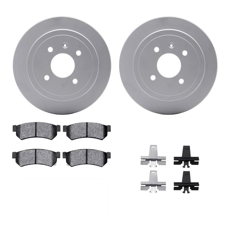 4312-47042 Geospec Brake Rotors with 3000-Series Ceramic Brake Pads & Hardware, 2014-2016 GM, Position: Rear