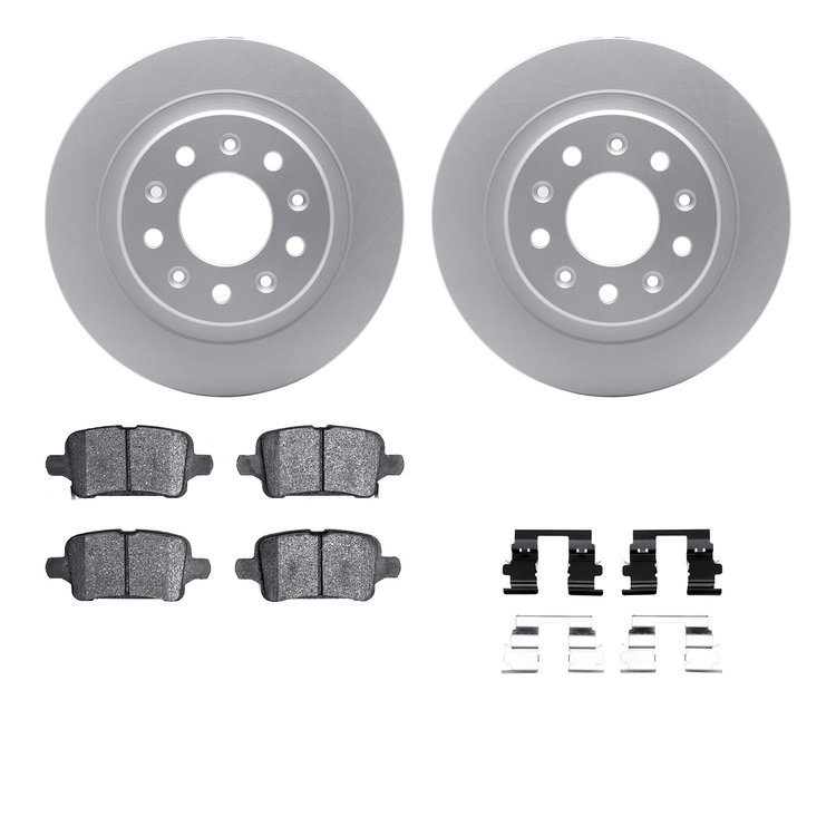 4312-47046 Geospec Brake Rotors with 3000-Series Ceramic Brake Pads & Hardware, 2016-2020 GM, Position: Rear