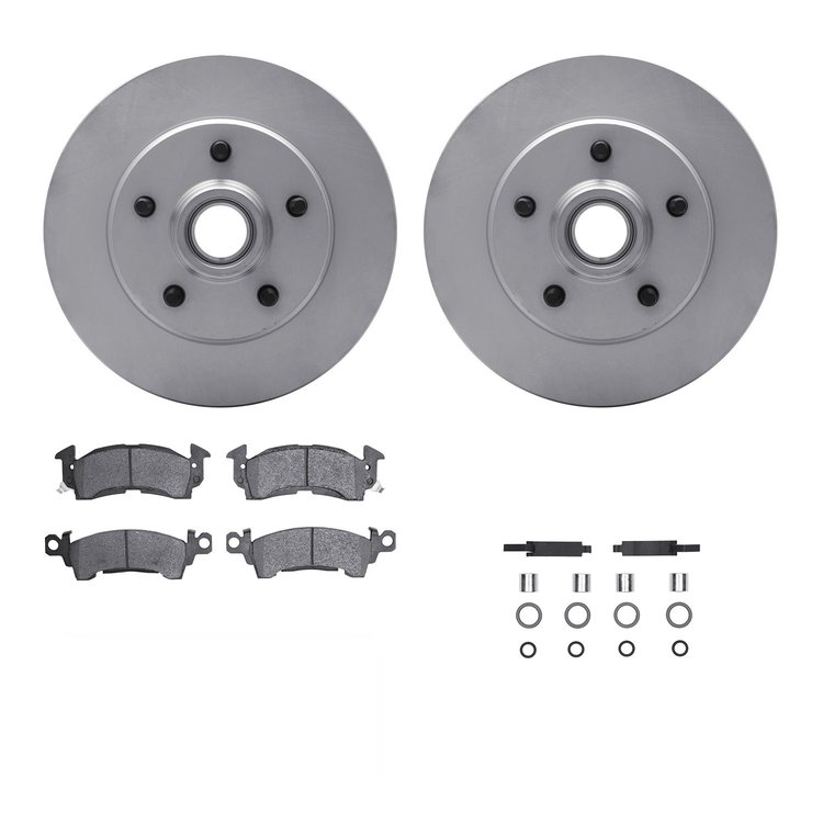 4312-48003 Geospec Brake Rotors with 3000-Series Ceramic Brake Pads & Hardware, 1990-2002 GM, Position: Front