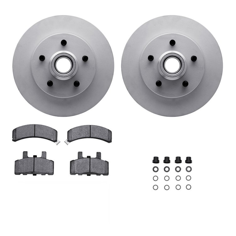 4312-48011 Geospec Brake Rotors with 3000-Series Ceramic Brake Pads & Hardware, 1992-2002 GM, Position: Front