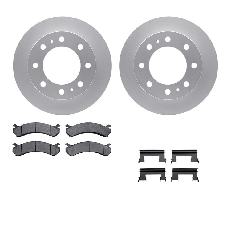 4312-48016 Geospec Brake Rotors with 3000-Series Ceramic Brake Pads & Hardware, 1999-2020 GM, Position: Front