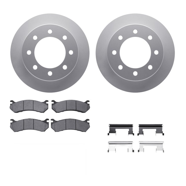 4312-48020 Geospec Brake Rotors with 3000-Series Ceramic Brake Pads & Hardware, 1999-2013 GM, Position: Rear