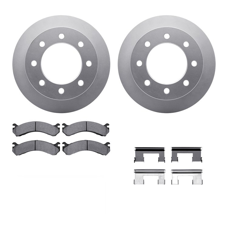 4312-48028 Geospec Brake Rotors with 3000-Series Ceramic Brake Pads & Hardware, 2001-2010 GM, Position: Rear