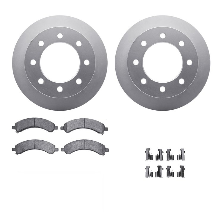 4312-48032 Geospec Brake Rotors with 3000-Series Ceramic Brake Pads & Hardware, 2003-2008 GM, Position: Rear