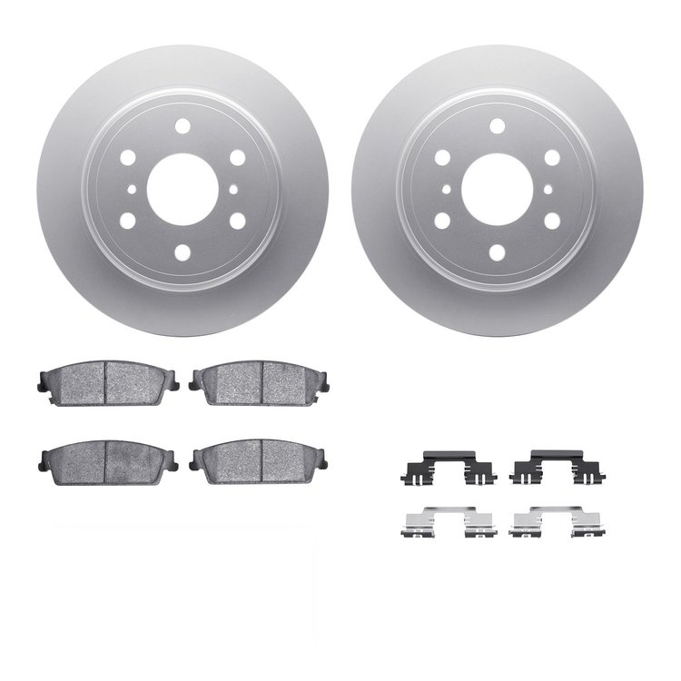 4312-48039 Geospec Brake Rotors with 3000-Series Ceramic Brake Pads & Hardware, 2007-2014 GM, Position: Rear