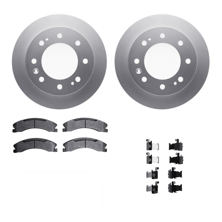 4312-48045 Geospec Brake Rotors with 3000-Series Ceramic Brake Pads & Hardware, 2011-2019 GM, Position: Front