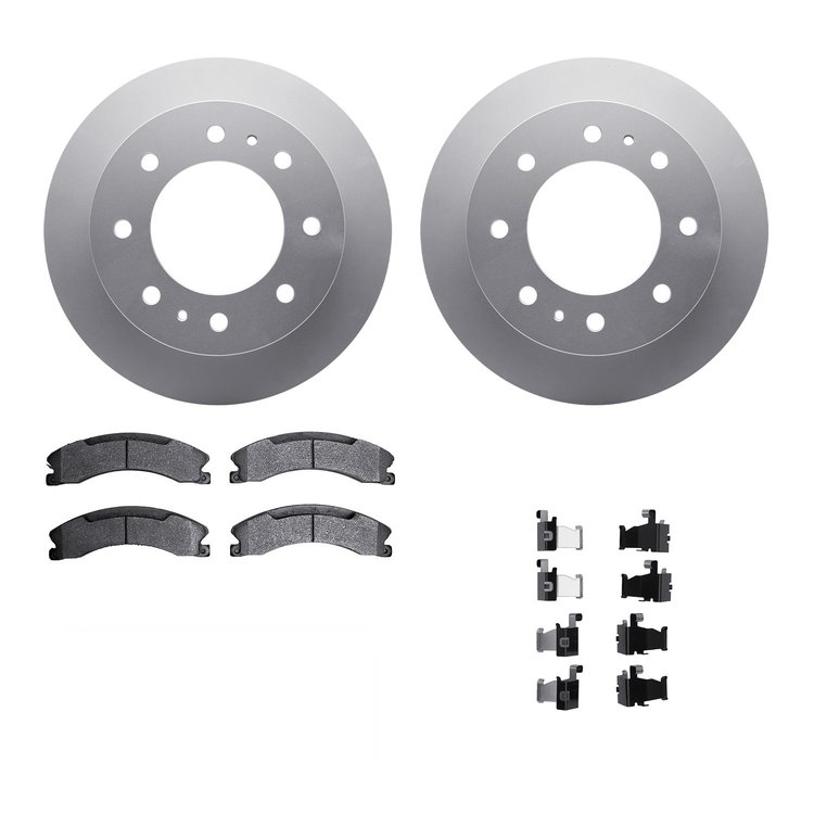 4312-48047 Geospec Brake Rotors with 3000-Series Ceramic Brake Pads & Hardware, 2011-2019 GM, Position: Rear
