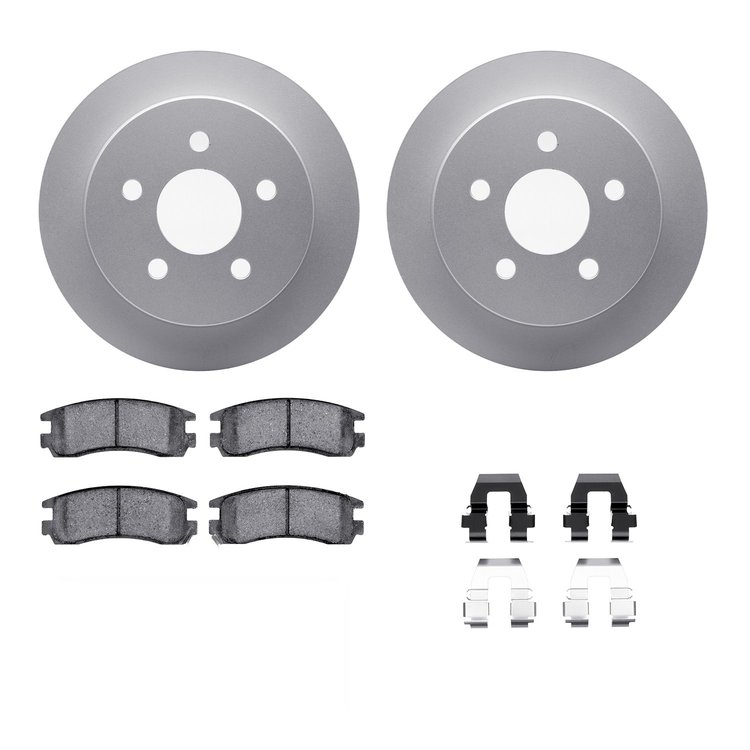 4312-52003 Geospec Brake Rotors with 3000-Series Ceramic Brake Pads & Hardware, 1997-2005 GM, Position: Rear