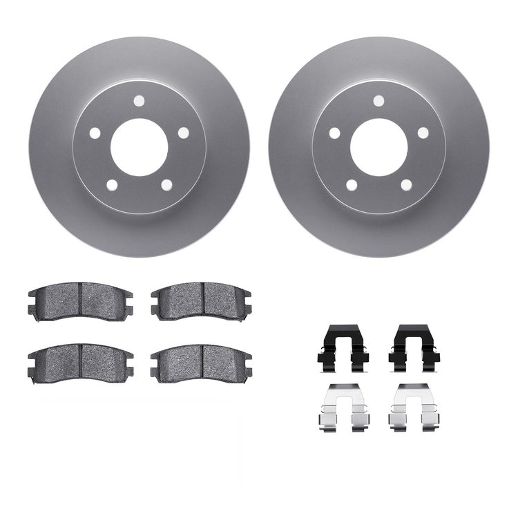 4312-52005 Geospec Brake Rotors with 3000-Series Ceramic Brake Pads & Hardware, 1992-2005 GM, Position: Rear