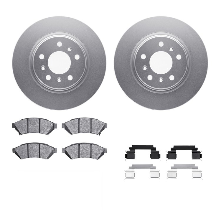 4312-52009 Geospec Brake Rotors with 3000-Series Ceramic Brake Pads & Hardware, 2004-2009 GM, Position: Front