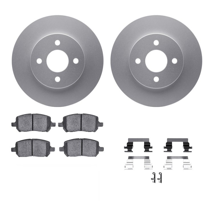 4312-53002 Geospec Brake Rotors with 3000-Series Ceramic Brake Pads & Hardware, 2003-2010 GM, Position: Front