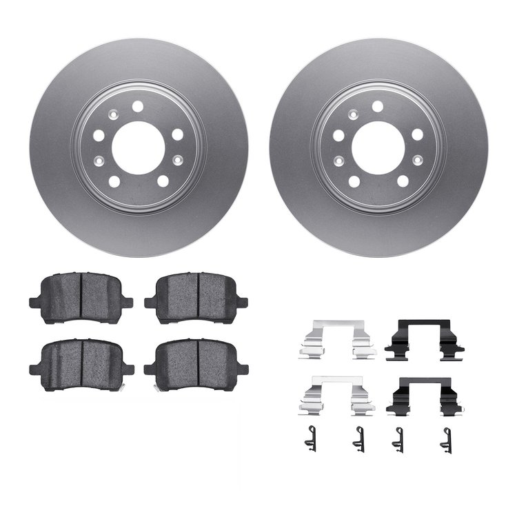 4312-53004 Geospec Brake Rotors with 3000-Series Ceramic Brake Pads & Hardware, 2006-2010 GM, Position: Front