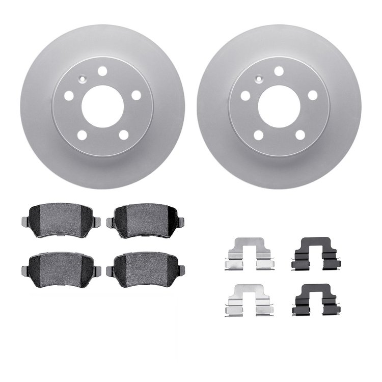 4312-53007 Geospec Brake Rotors with 3000-Series Ceramic Brake Pads & Hardware, 2002-2008 GM, Position: Rear