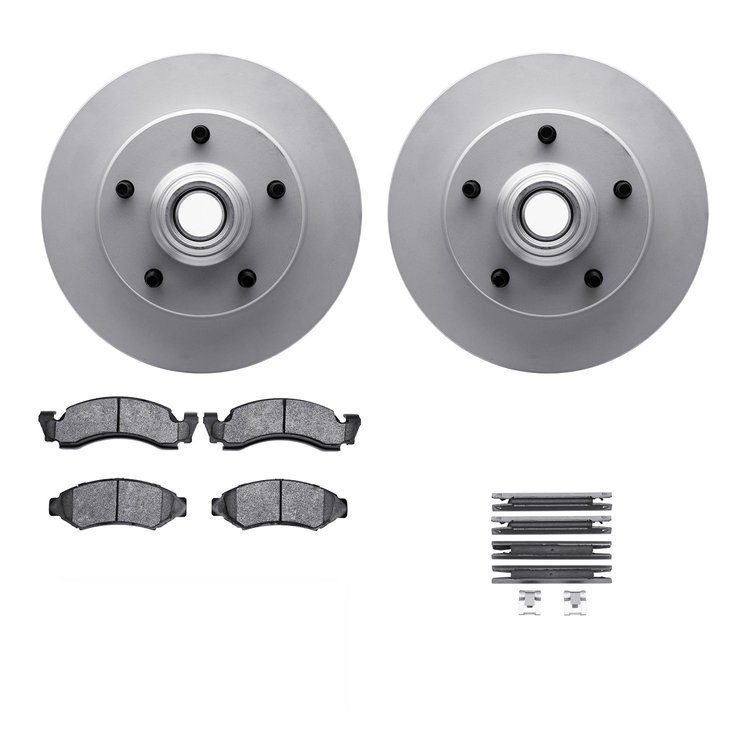 4312-54011 Geospec Brake Rotors with 3000-Series Ceramic Brake Pads & Hardware, 1986-1993 Ford/Lincoln/Mercury/Mazda, Position: 